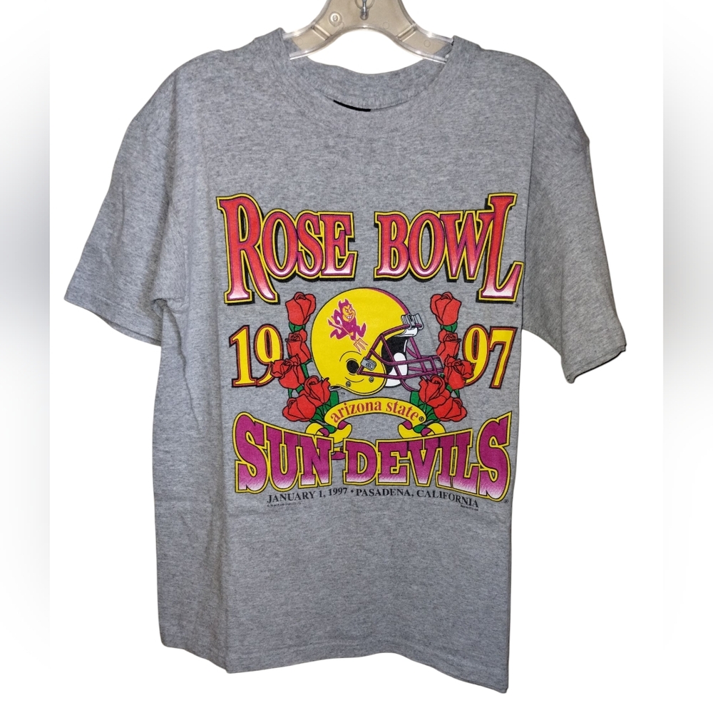 Vtg '97 AZ Sun Devils Rose Bowl T-shirt Grey M Pasadena, CA Mint